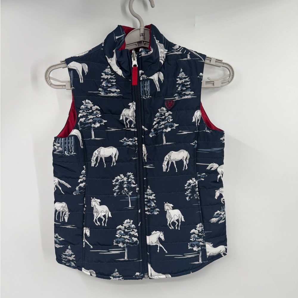 Ariat Boys Puffer Horse Equestrian Vest Size 10 Medium M Red Warm